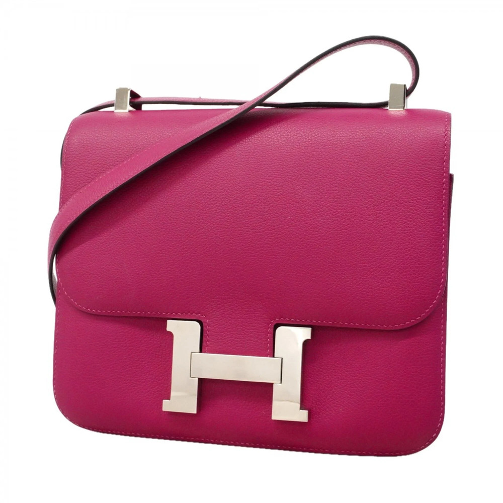 Hermes Constance 24 Shoulder Bag, Evercolor Rose Purple, A Stamp, Women's.